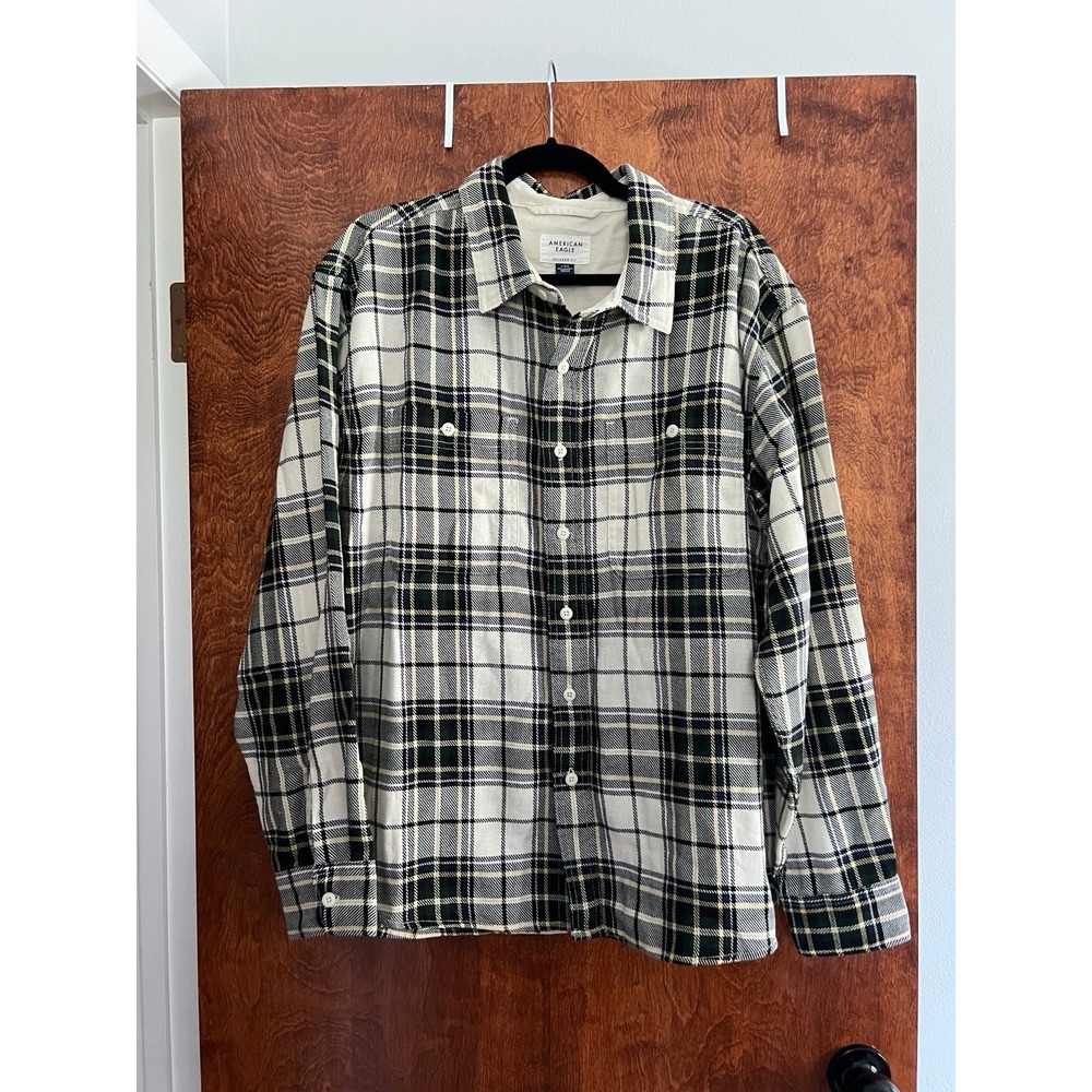 NWT American Eagle men's size L thicker plaid button down